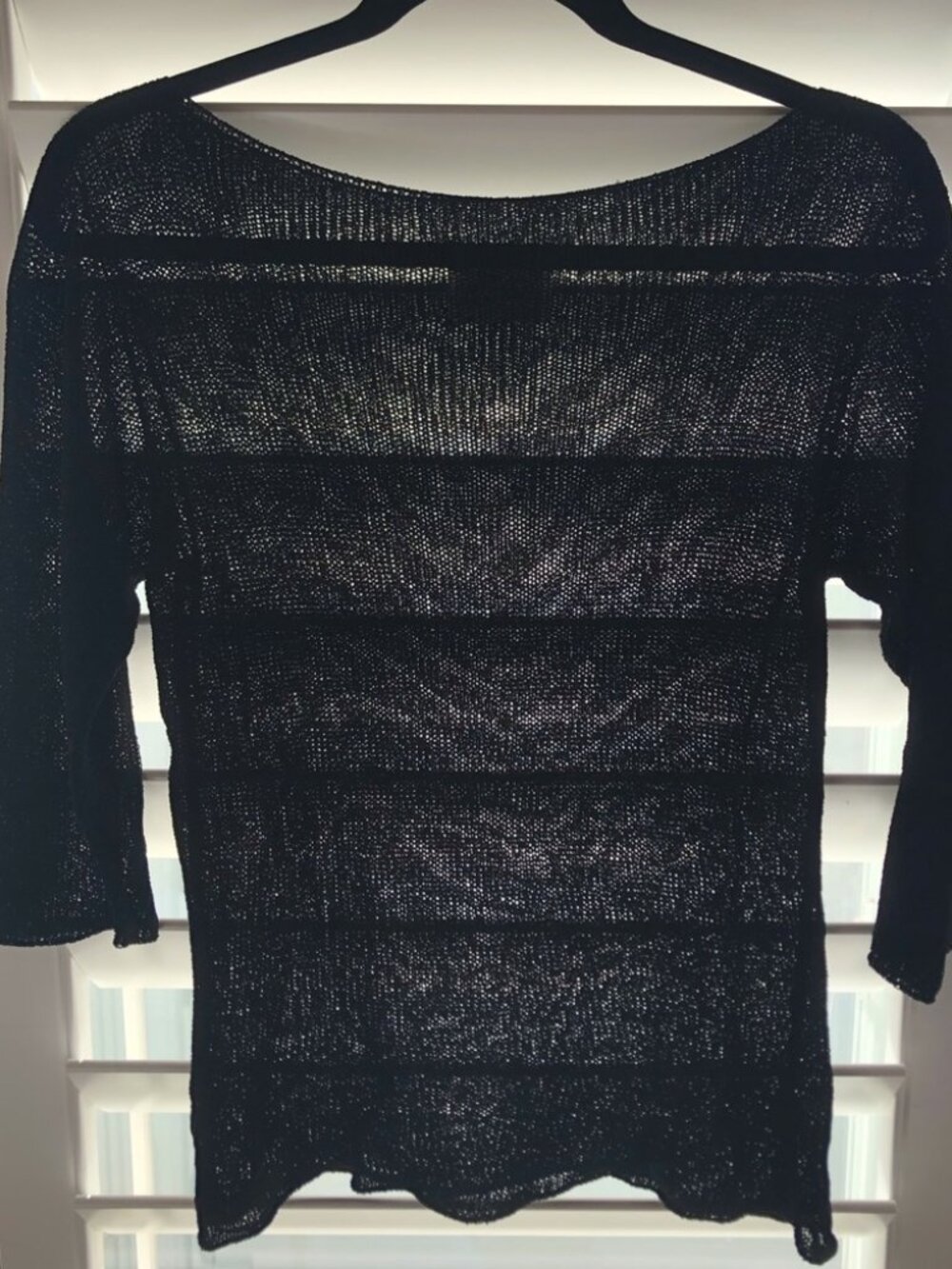 Margaret O’Leary Open Knit Black Top Size 3